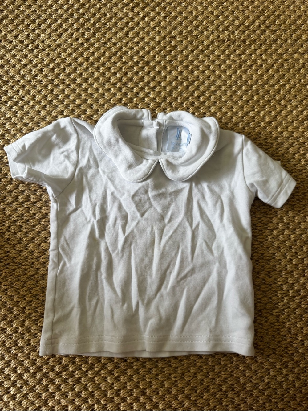 Little English White Short-Sleeve Top with Peter Pan Collar